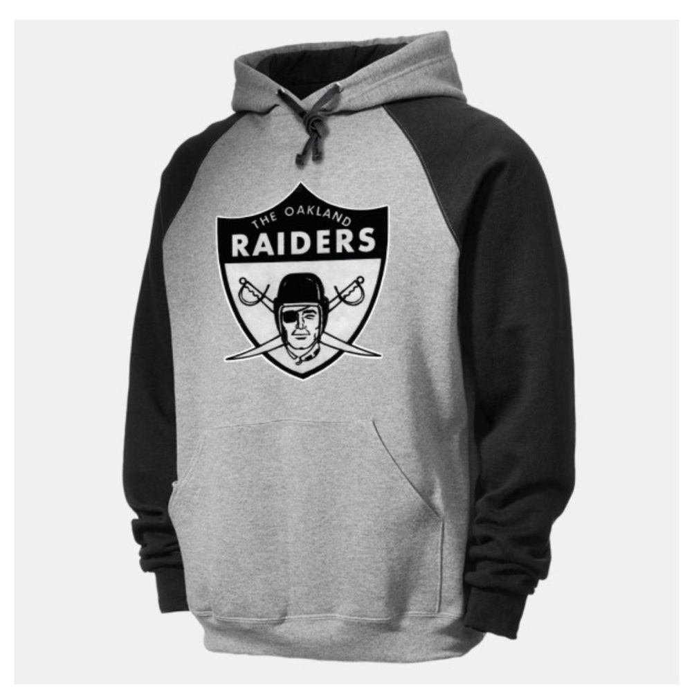 Vintage Brand Jerzees 1963 NFL Oakland Raiders Oxford/ Black Hoodie Size XL